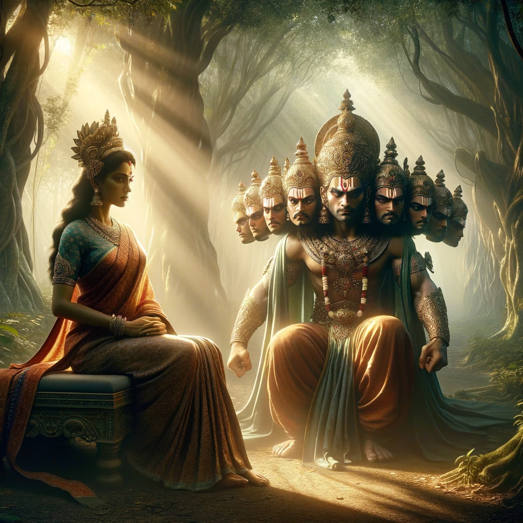 Hanuman Sees Ravana Approach Sita